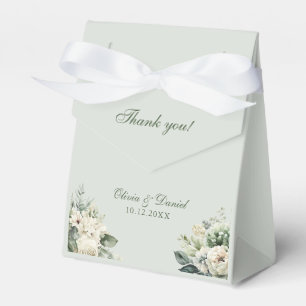 Ballotins Boîte de faveur de mariage florale Vert Sauge Douc