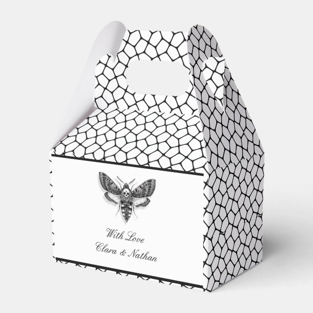 Ballotins Boîte de Faveur de Mariage gothique - Moth & dente (Verso)