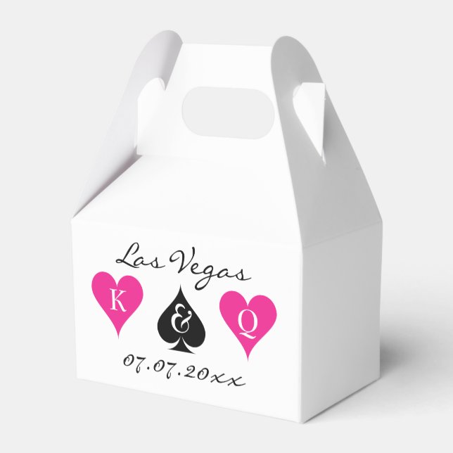 Ballotins Boîte de faveur de mariage Las Vegas avec costumes (Arrière)