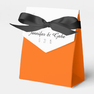 Ballotins Boîte de Faveur de Mariage Orange Noir et Blanc