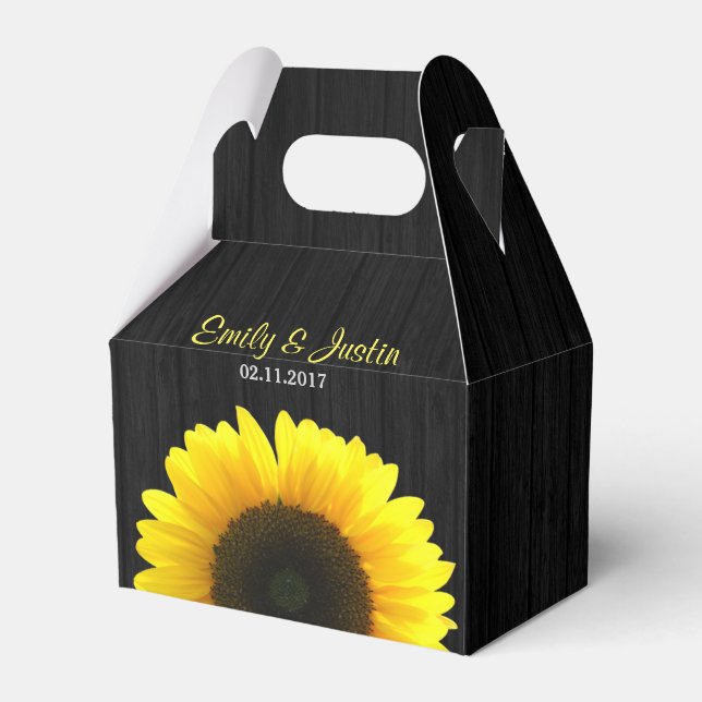 Ballotins Boîte de faveur de mariage Sunflower (Verso)