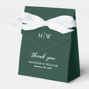 Ballotins Boîte de Faveur de Mariage Vert Émeraude Monogramm