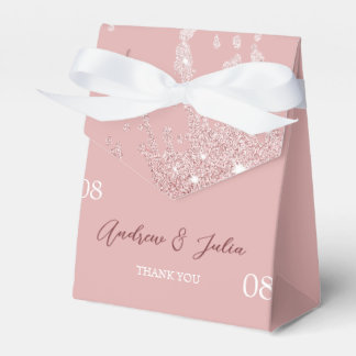 Ballotins Boîte de Faveur de Monogramme Pailleté Élégant Per