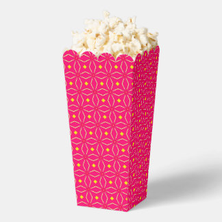 Ballotins Boîte de faveur de popcorn géométrique rose et jau