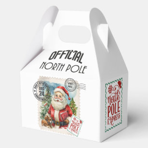 Ballotins Boîte de faveur en papier timbré vintage Père Noël