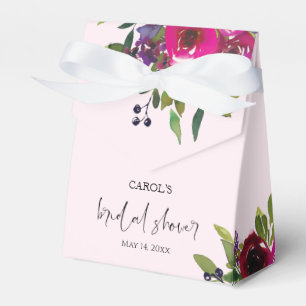 Ballotins Boîte de faveur florale aquarelle rose tendre