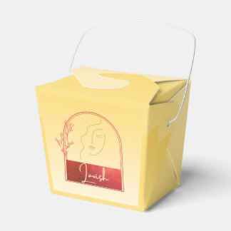 Ballotins Boîte de Faveur Florale Jaune et Rouge Pastel Luxu