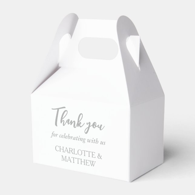 Ballotins Boîte de Faveur Mariage Blanc & Argent (Verso)
