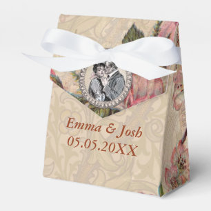 Ballotins Boîte de Faveur Mariage Vintage Antique Flower Bri