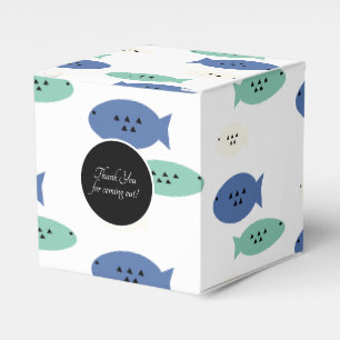 Ballotins Boîte de fête bleue géométrique en forme de poisso