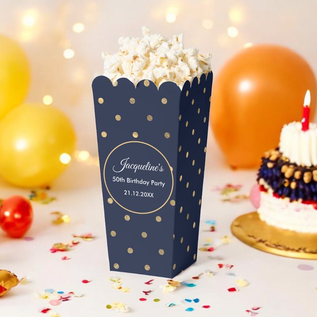 Ballotins Boîte de Fête Cadeau Chic Mariage Bleu à Points (Créateur téléchargé)