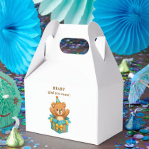 Boîte de Fête de 1er Anniversaire Ourson Garçon