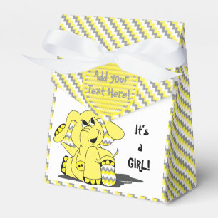 Ballotins Boîte de Fête Drôle d'Éléphant Jaune Chevron