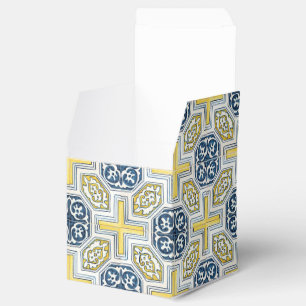 Ballotins Boîte de Fête Fausse Carrelage Jaune et Bleu