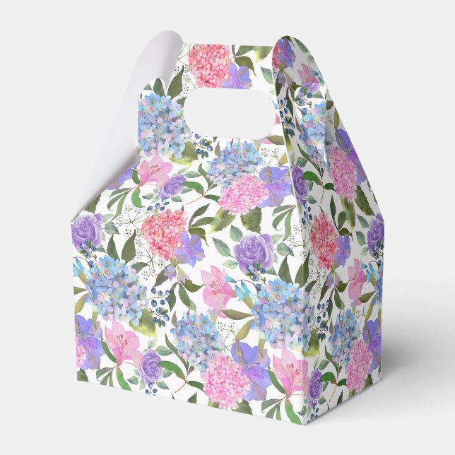 Ballotins Boîte de friandises à motif d'hydrangea pour fête (Verso)