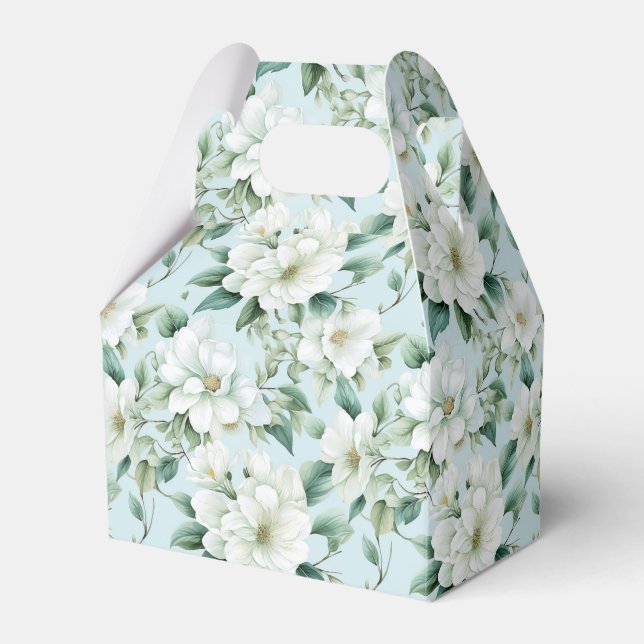 Ballotins Boîte de friandises pour fête aux fleurs blanches (Verso)