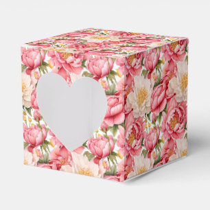 Ballotins Boîte de friandises pour fête aux pivoines roses