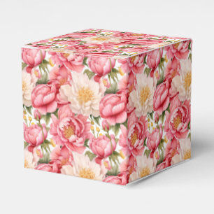 Ballotins Boîte de friandises pour fête aux pivoines roses