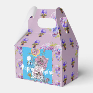 Ballotins Boîte de gâteau d'anniversaire au lavande floral a