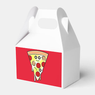 Ballotins Boîte de goody en tranche de pizza souriante