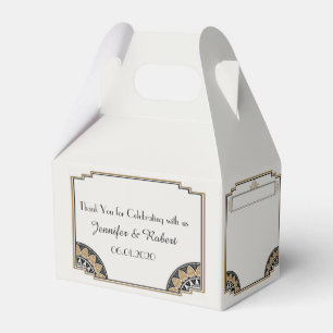 Ballotins Boîte de mariage Art Déco Gold Posh