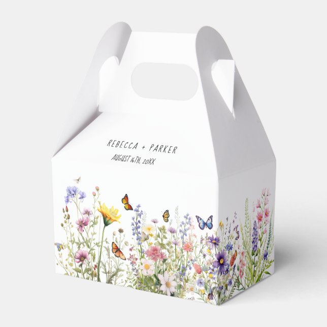 Ballotins Boîte de mariage Fleur sauvage colorée (Verso)