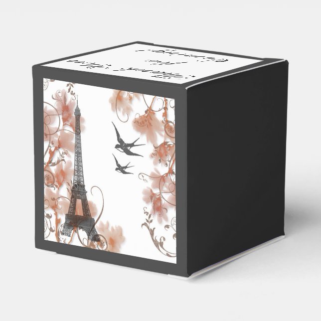 Ballotins Boîte de mariage romantique Paris Eiffel Tour (Arrière)