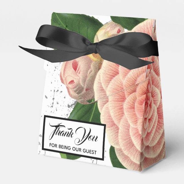 Ballotins Boîte de mariage rose Camellia (Verso)