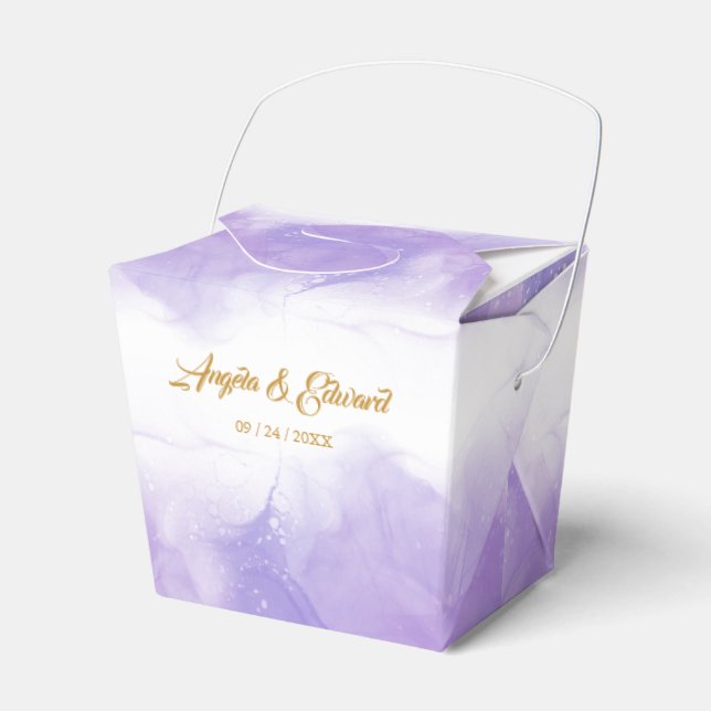 Ballotins Boîte de mariage violet moderne violet (Verso)