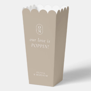 Ballotins Boîte de pop-corn Monogramme Taupe Chic