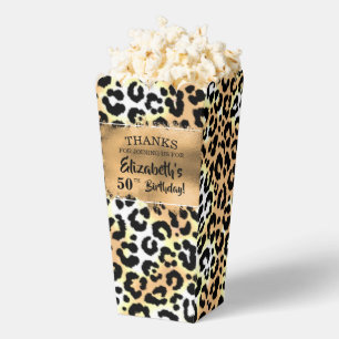 Ballotins Boîte de Popcorn en Faux Feuille de Léopard