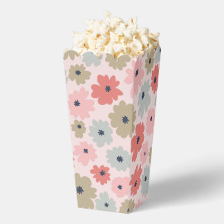 Ballotins Boîte de popcorn fleuri rose, vert et bleu pour ca