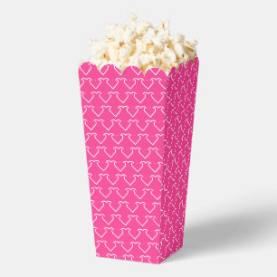 Ballotins Boîte de Popcorn Rose avec Cœurs - Choisissez les