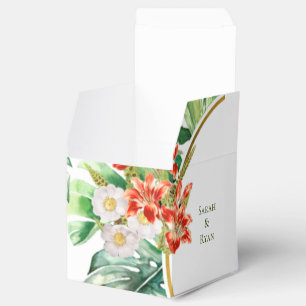 Ballotins Boîte de préférence de mariage à anneaux tropicaux
