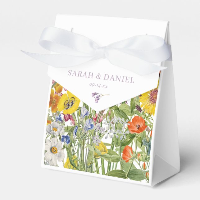 Ballotins Boîte de préférence de mariage fleur sauvage (Verso)