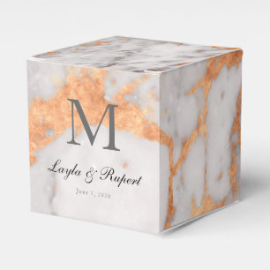 Ballotins Boîte de préférence en marbre et cuivre personnali