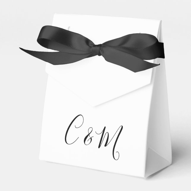Ballotins Boîte de préférence Mariage noir et blanc (Verso)