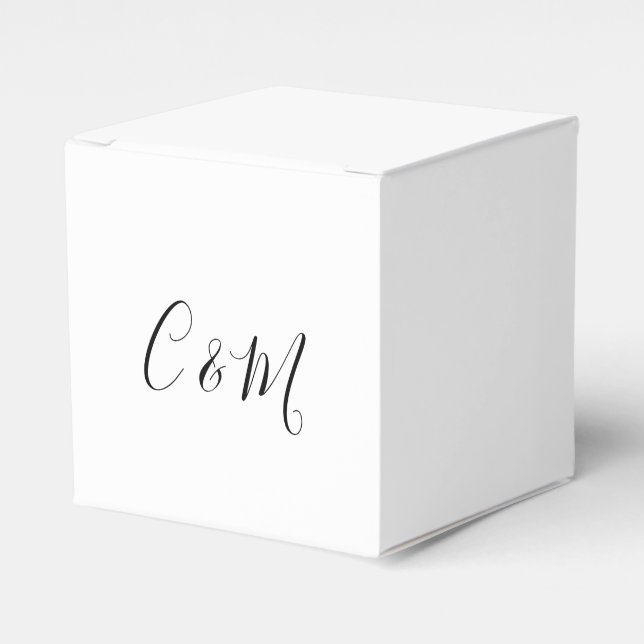 Ballotins Boîte de préférence Mariage noir et blanc (Verso)
