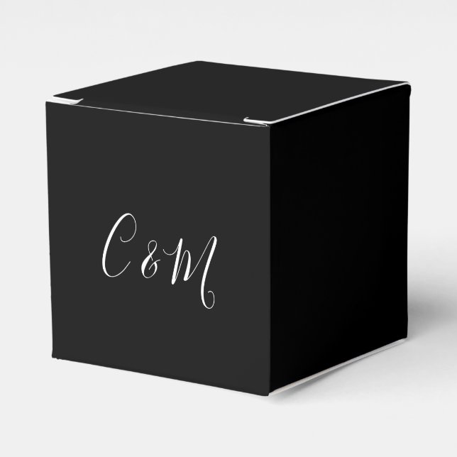 Ballotins Boîte de préférence Mariage noir et blanc (Verso)