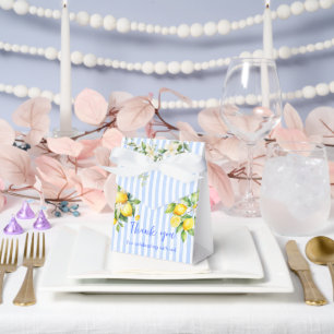 Ballotins Boîte de remerciement Baby Shower à rayures bleues
