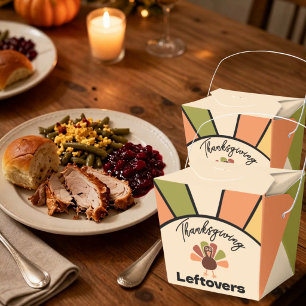 Ballotins Boîte de restes de Thanksgiving rétro à emporter