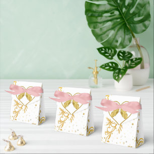 Ballotins Boîte élégante en or avec motif floral pour cadeau