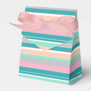 Ballotins Boîte en papier cadeau à rayures lignes pastel élé