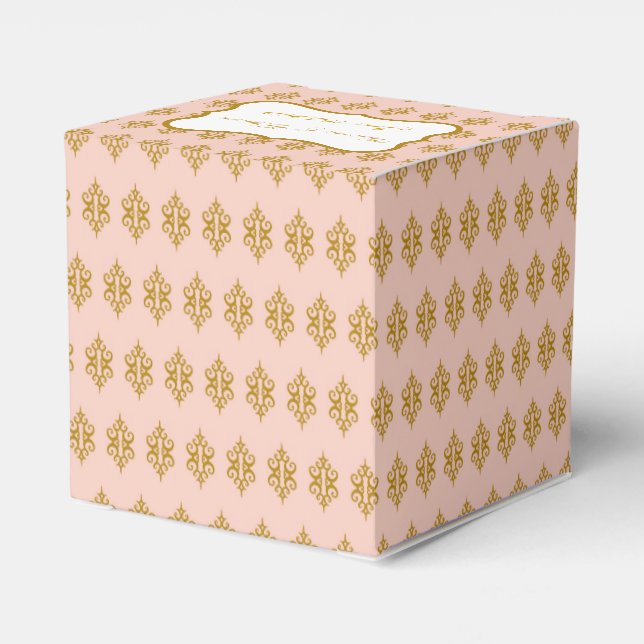 Ballotins Boîte préférée de mariage en dentelle rose (Arrière)