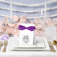 Boîtes à faveurs à ruban violet 25 % de réduction