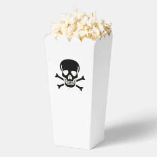 Ballotins Boîtes à pop-corn blanc crâne noir
