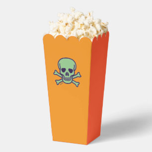 Ballotins Boîtes à pop-corn orange crâne vert