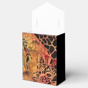 Ballotins Boîtes cadeaux pour femmes africaines et girafe