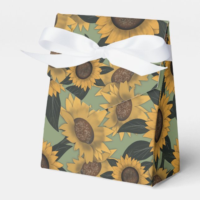 Ballotins Boîtes de Baby shower de fleurs de tournesol (Verso)