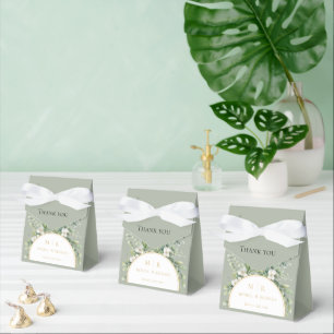 Ballotins Boîtes de cadeaux de mariage à monogramme botaniqu